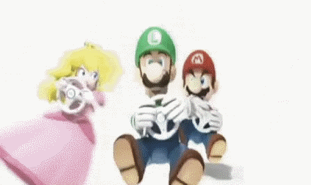 Peach hitting Luigi